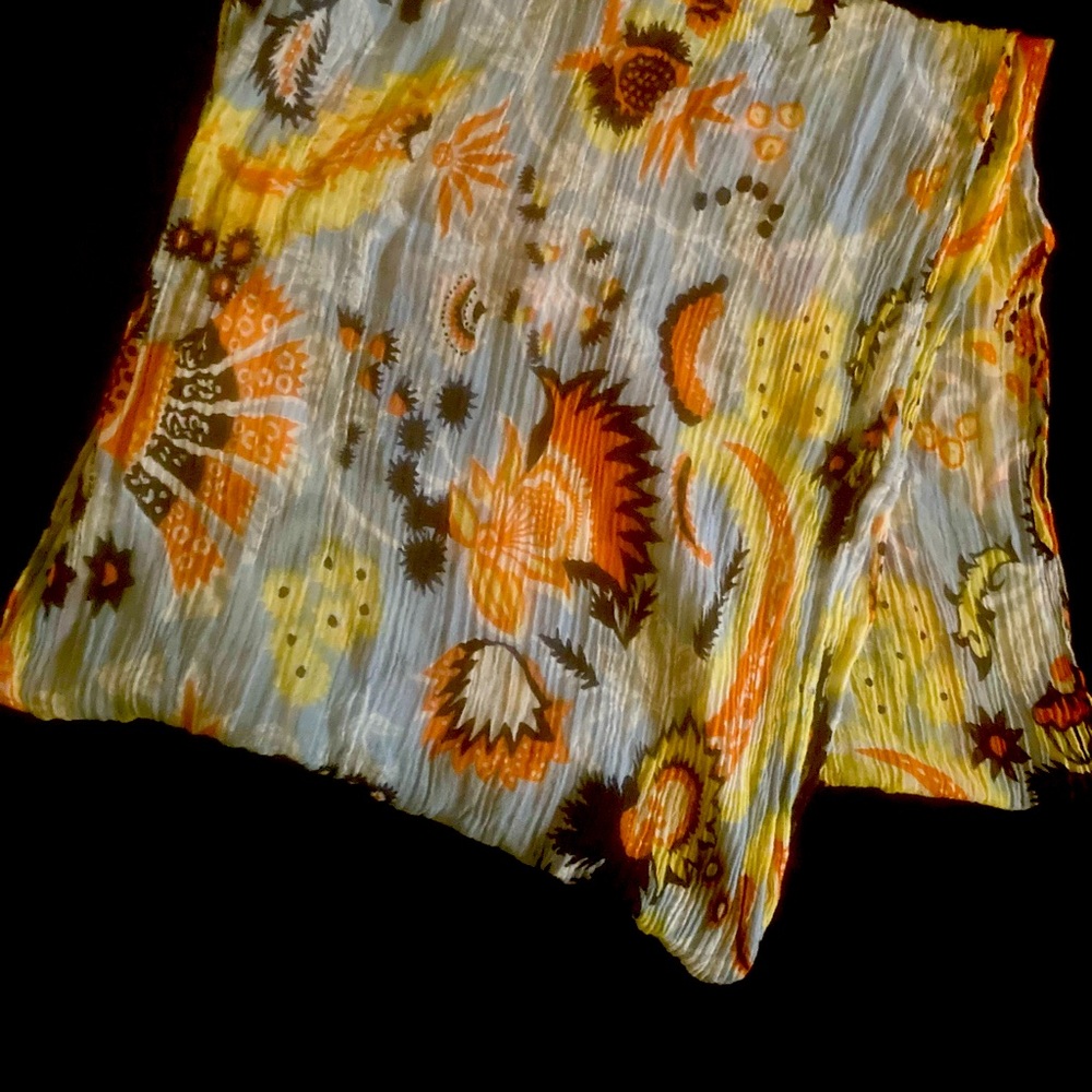Blue floral infinity scarf